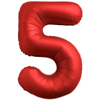 Red number 5 foil balloon for birthday decoration from Parte Haus party supply store in Bethesda Maryland