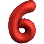 Red number 6 foil balloon for birthday celebration from Parte Haus party supply store in Bethesda Maryland