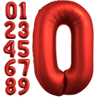 Red number balloon with chrome finish for birthday party from Parte Haus party supply store in Bethesda MD