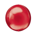 Red orb foil balloon round shiny finish birthday theme from Parte Haus party supply store in Bethesda MD
