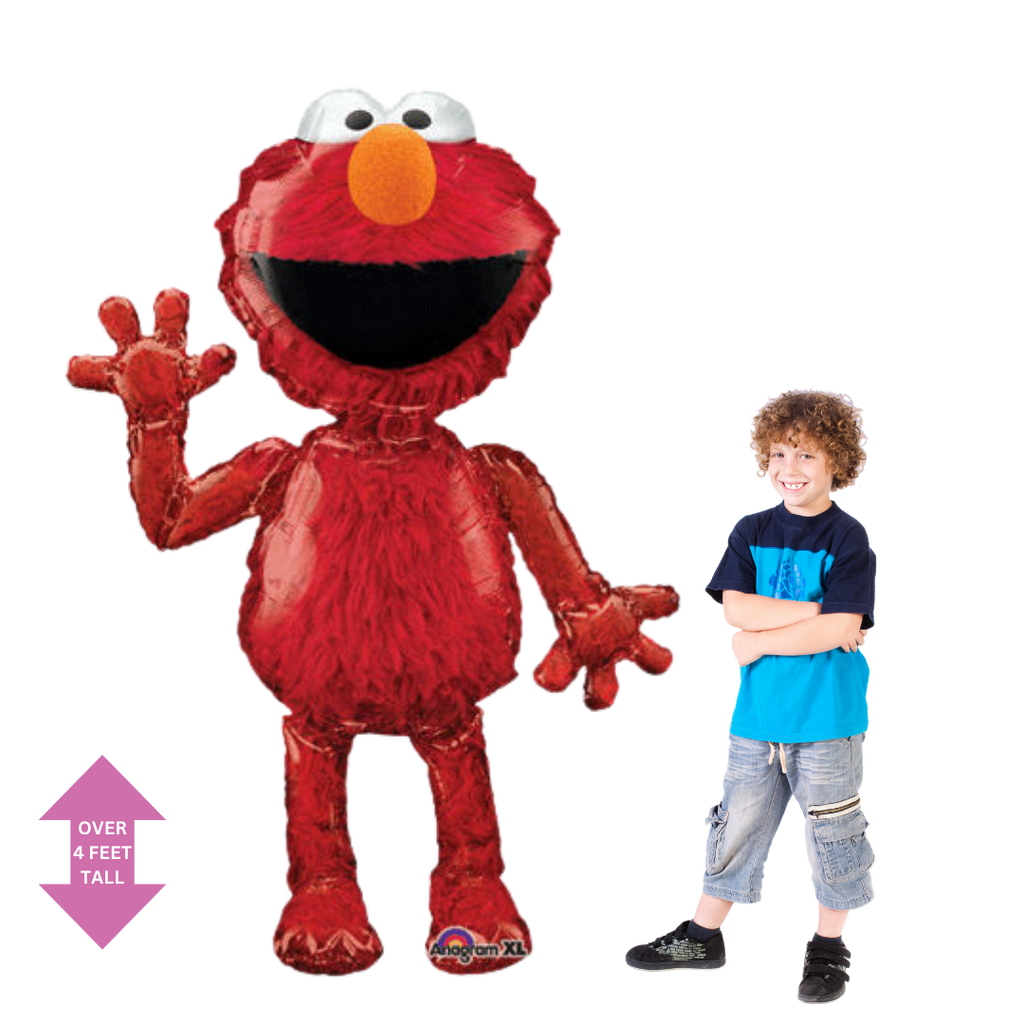 Red Elmo life size foil balloon for kids birthday from Parte Haus party supply store in Bethesda Maryland