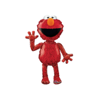 Red Elmo life size foil balloon waving for birthday theme from Parte Haus party supply store in Bethesda MD
