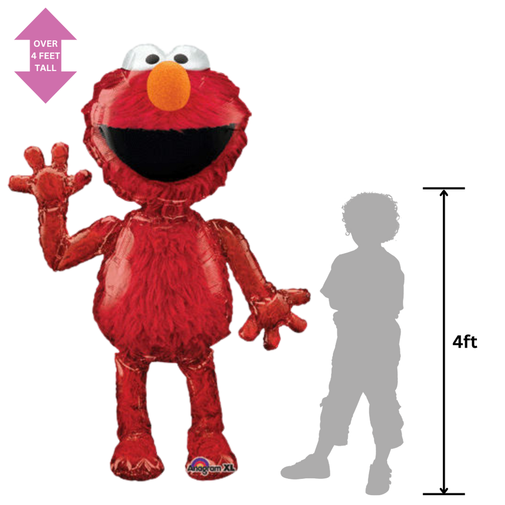 Red Elmo life size foil balloon for kids birthday from Parte Haus party supply store in Bethesda Maryland