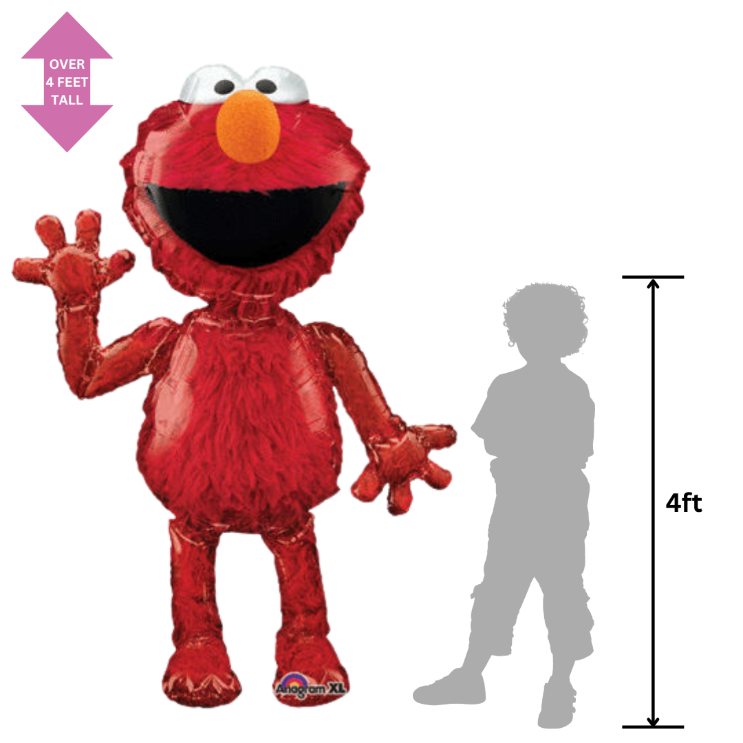 Red Elmo life size foil balloon for kids birthday from Parte Haus party supply store in Bethesda Maryland