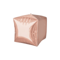 Rose gold cube foil balloon modern party decor from Parte Haus party supply store in Bethesda Maryland