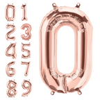Rose gold number foil balloons for birthday milestone from Parte Haus party supply store in Bethesda MD