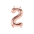 Rose gold number 2 foil balloon for birthday milestone from Parte Haus party supply store in Bethesda Maryland