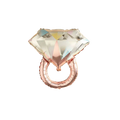 Rose gold silver ring shaped foil balloon engagement party decor from Parte Haus party supply store in Bethesda MD