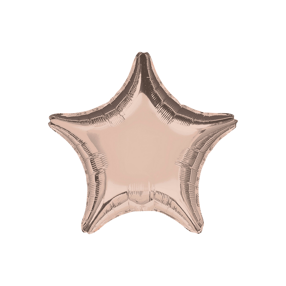 Rose gold 18in star foil balloon for bachelorette and engagement parties – from Parte Haus party supply store in Bethesda, MD.