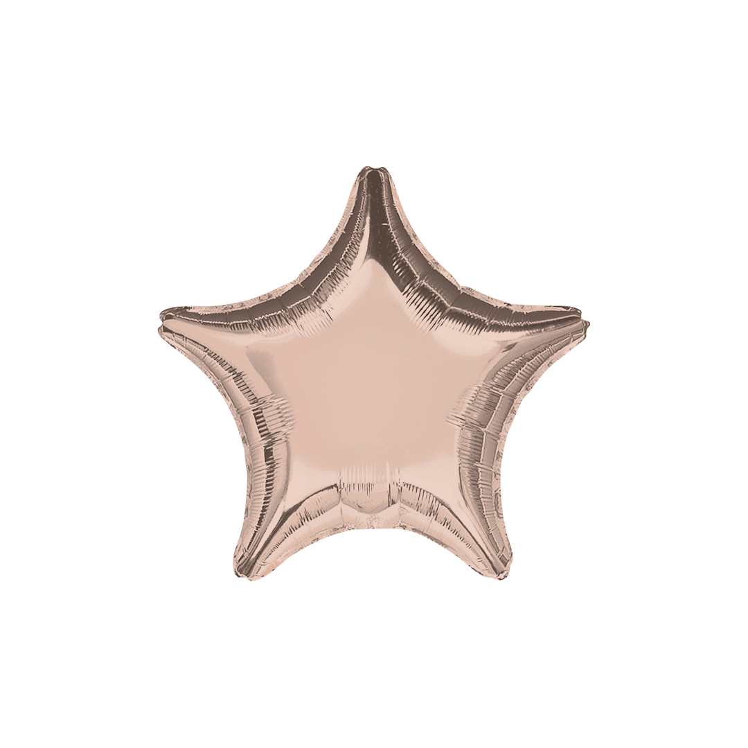 Rose gold star foil balloon shiny and smooth for birthday from Parte Haus party supply store in Bethesda MD