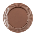 Brown Ribbed Heavy Plastic Brown Plates