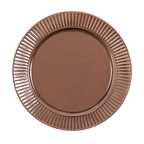Brown Ribbed Heavy Plastic Brown Plates