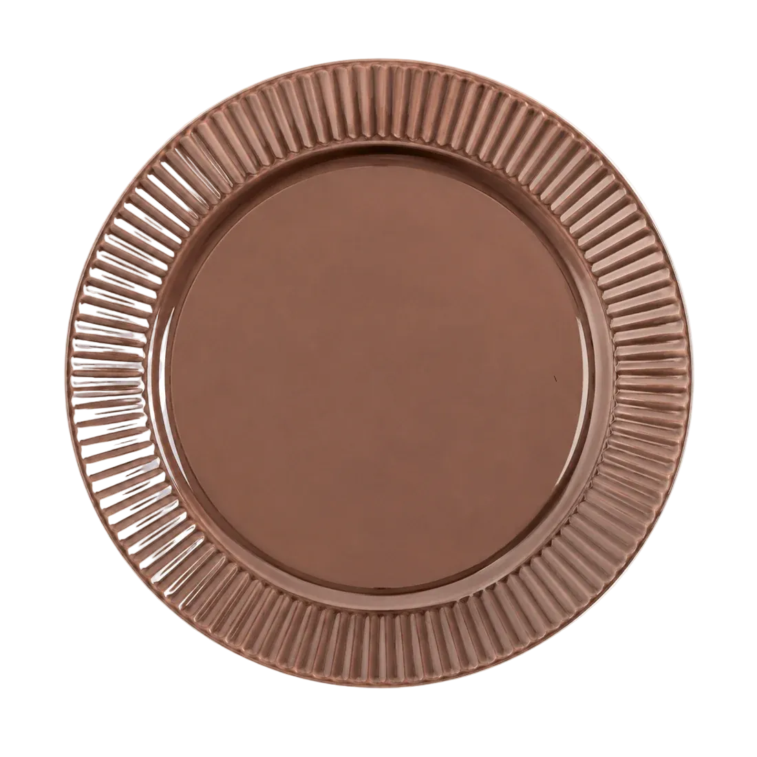 Brown Ribbed Heavy Plastic Brown Plates
