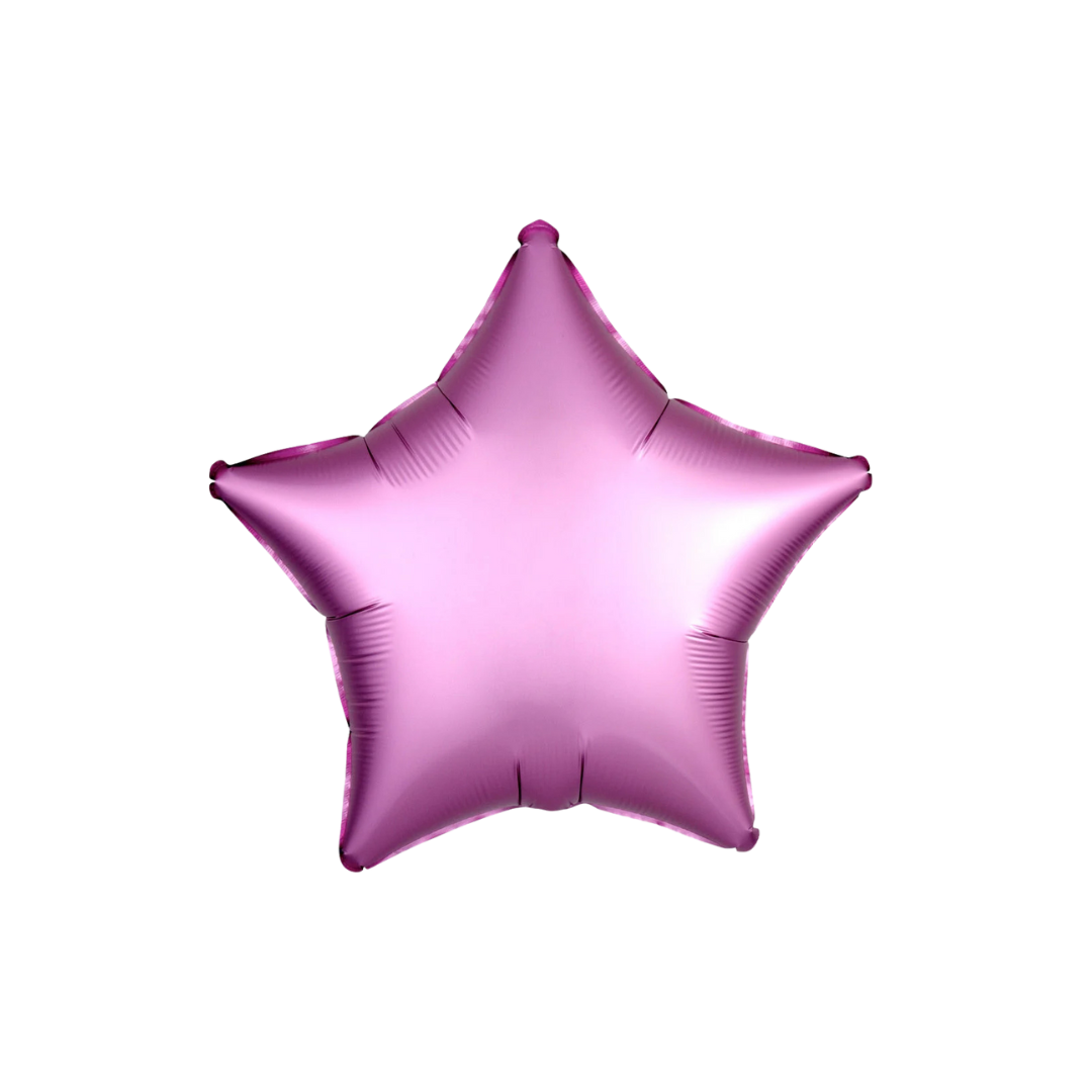 Satin purple 18in star foil balloon for princess and baby shower party – from Parte Haus party supply store in Bethesda, Maryland.
