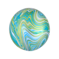Seafoam green blue marble orbz foil balloon with wavy pattern under the sea from Parte Haus party supply store in Bethesda MD