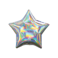 Silver iridescent star foil balloon for birthday party from Parte Haus party supply store in Bethesda MD