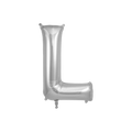 Silver letter L foil balloon for birthday from Parte Haus party supply store in Bethesda Maryland