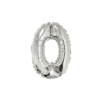 silver number zero foil balloon for birthday from Parte Haus party supply store in Bethesda Maryland