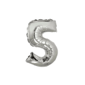Silver number 5 foil balloon for birthday party from Parte Haus party supply store in Bethesda Maryland