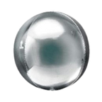 Silver foil balloon round for birthday from Parte Haus party supply store in Bethesda Maryland
