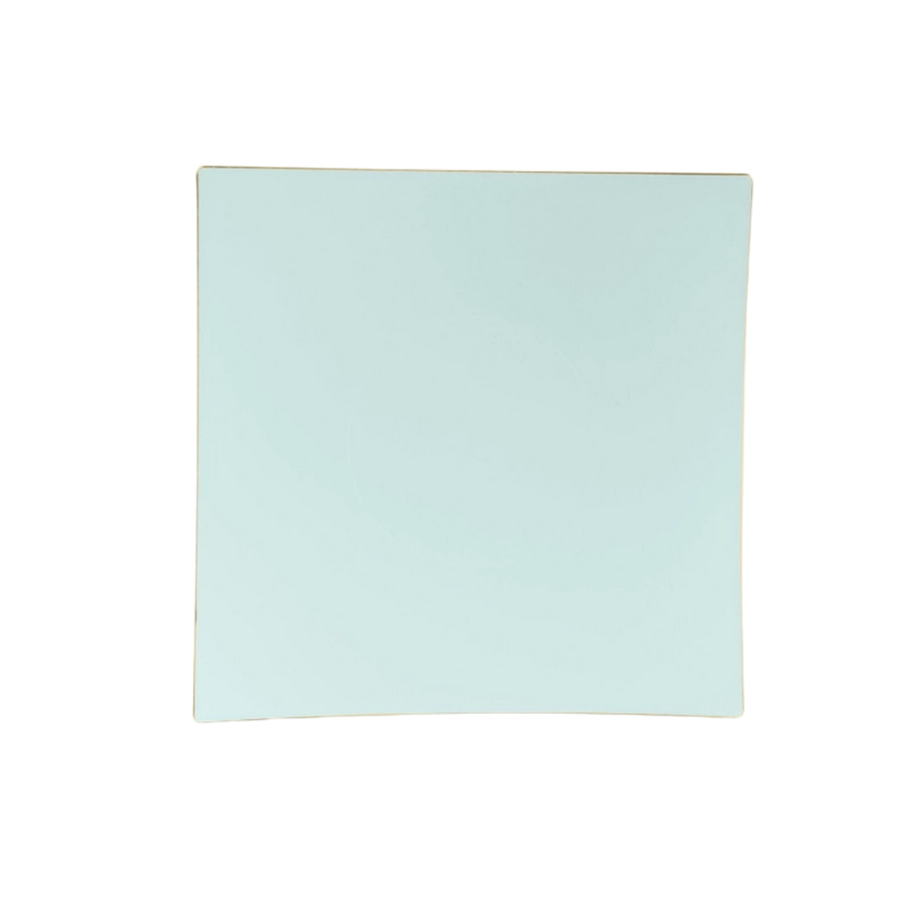 Mint Square Gold Rimmed Reusable Plates - 2 Sizes