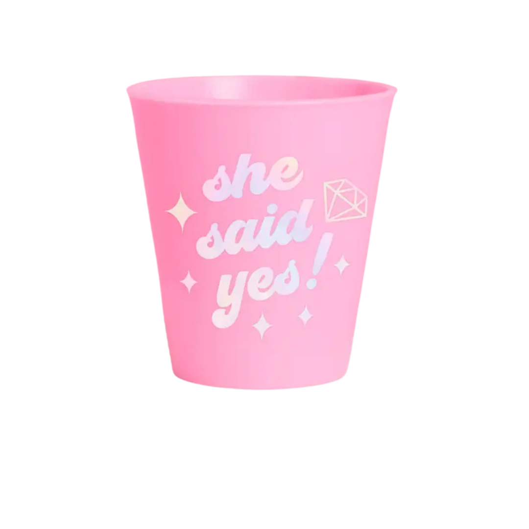 Pink and White Shot Glasses Bachelorette Matte Plastic Cups
