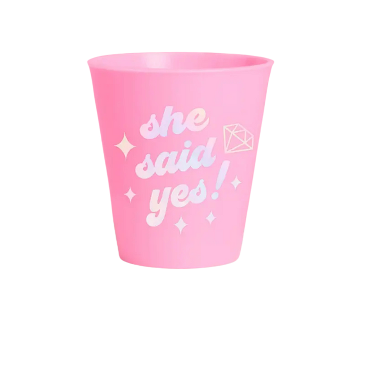 Pink and White Shot Glasses Bachelorette Matte Plastic Cups