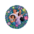 Teal floral Encanto foil balloon with animated characters birthday theme from Parte Haus party supply store in Bethesda MD