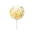 Gold confetti latex balloon with transparent design for birthdays from Parte Haus party supply store in Bethesda MD