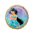 Turquoise gold foil balloon with Princess Jasmine design for birthday from Parte Haus party supply store in Bethesda MD