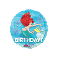 Turquoise red foil balloon with Little Mermaid Ariel and fish birthday theme from Parte Haus party supply store in Bethesda Maryland