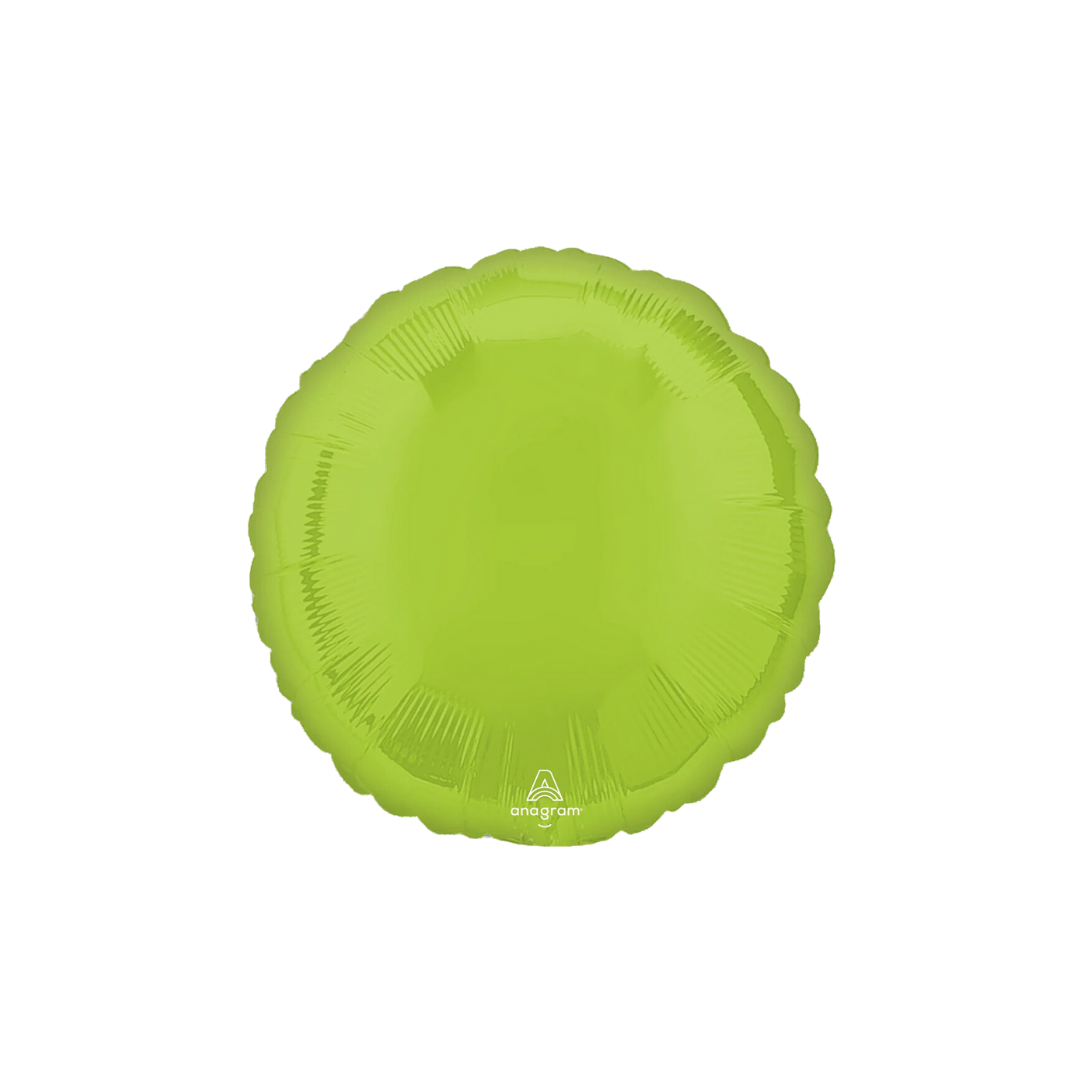 Vibrant green 18in foil balloon with glossy metallic finish for disco parties – from Parte Haus store in Bethesda, Maryland.