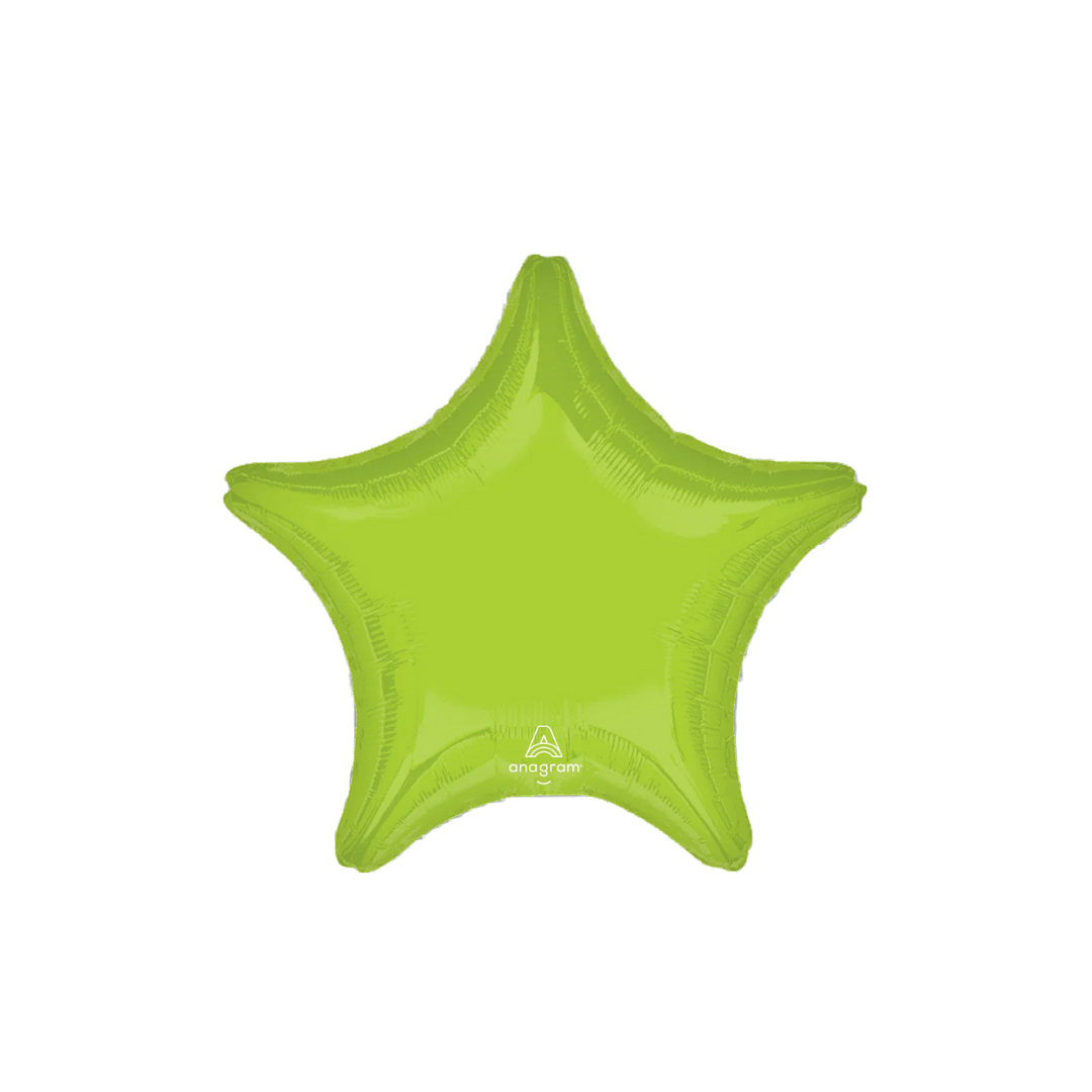vibrant green star foil balloon disco theme from Parte Haus party supply store in Bethesda Maryland