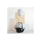 White foil balloon with welcome home little one text for baby arrival from Parte Haus party supply store in Bethesda MD