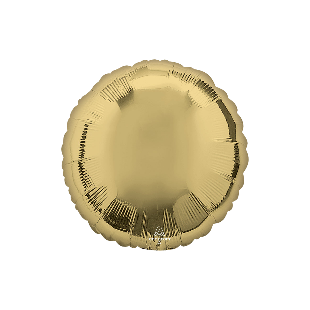 White gold round foil 18in balloon for party decors from Parte Haus party supply store in Bethesda, Maryland.