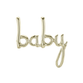 White gold baby script foil balloon for baby shower from Parte Haus party supply store in Bethesda MD