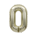 White gold number zero foil balloon for birthday celebration from Parte Haus party supply store in Bethesda MD