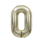 White gold number zero foil balloon for birthday celebration from Parte Haus party supply store in Bethesda MD
