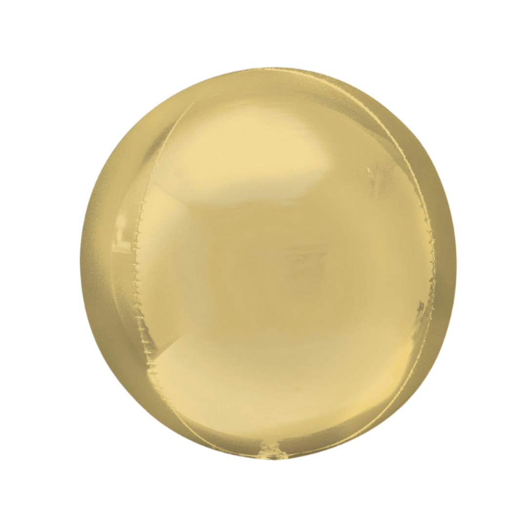 White gold Orbz 16in foil balloon for birthday parties from Parte Haus party supply store in Bethesda, Maryland.