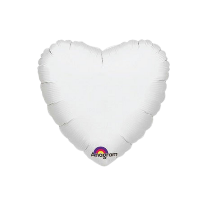 white heart foil balloon small wedding or birthday from Parte Haus party supply store in Bethesda Maryland