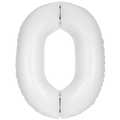 White matte number 0 foil balloon for birthday from Parte Haus party supply store in Bethesda MD