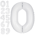 White matte number foil balloon birthday decor from Parte Haus party supply store in Bethesda MD