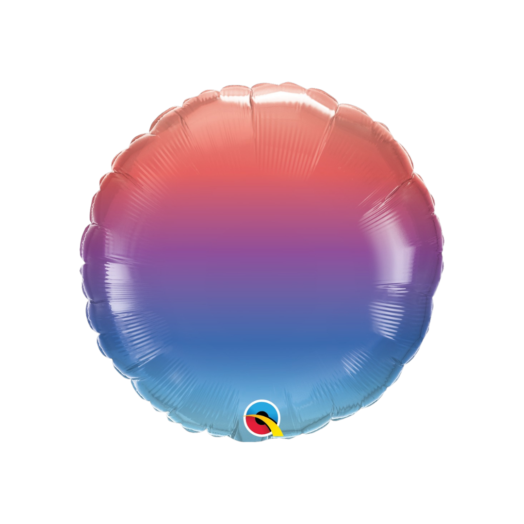 Winter ombre foil balloon with pink purple and blue gradient for winter celebration from Parte Haus party supply store in Bethesda MD