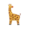 yellow brown giraffe foil balloon with happy face birthday theme from Parte Haus party supply store in Bethesda MD