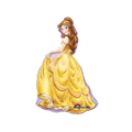 Yellow gold foil balloon shaped like Belle from Beauty and the Beast birthday theme from Parte Haus party supply store in Bethesda MD.