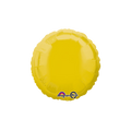 Yellow round foil balloon with a shiny finish birthday party from Parte Haus party supply store in Bethesda Maryland