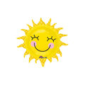Yellow sun foil balloon with a smiling face birthday theme from Parte Haus party supply store in Bethesda MD