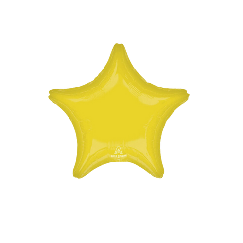 Yellow star foil balloon shiny birthday decor from Parte Haus party supply store in Bethesda MD